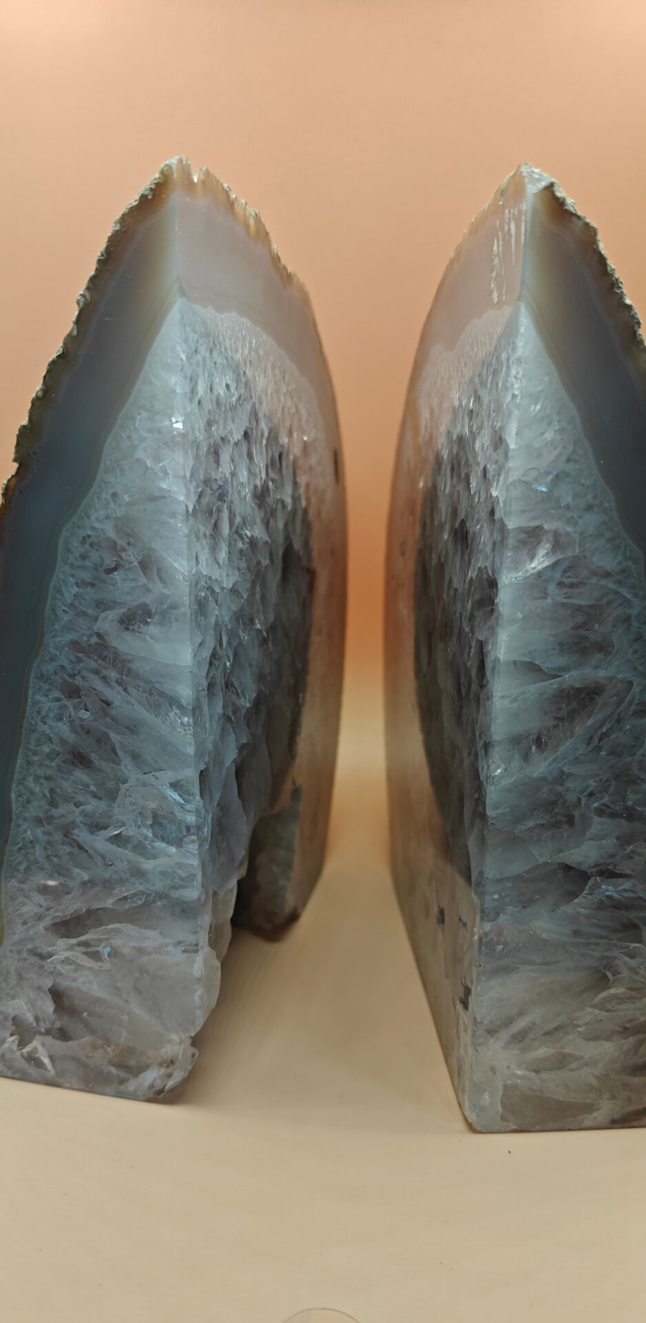 Achat-Geode Buchstützen – Unikat