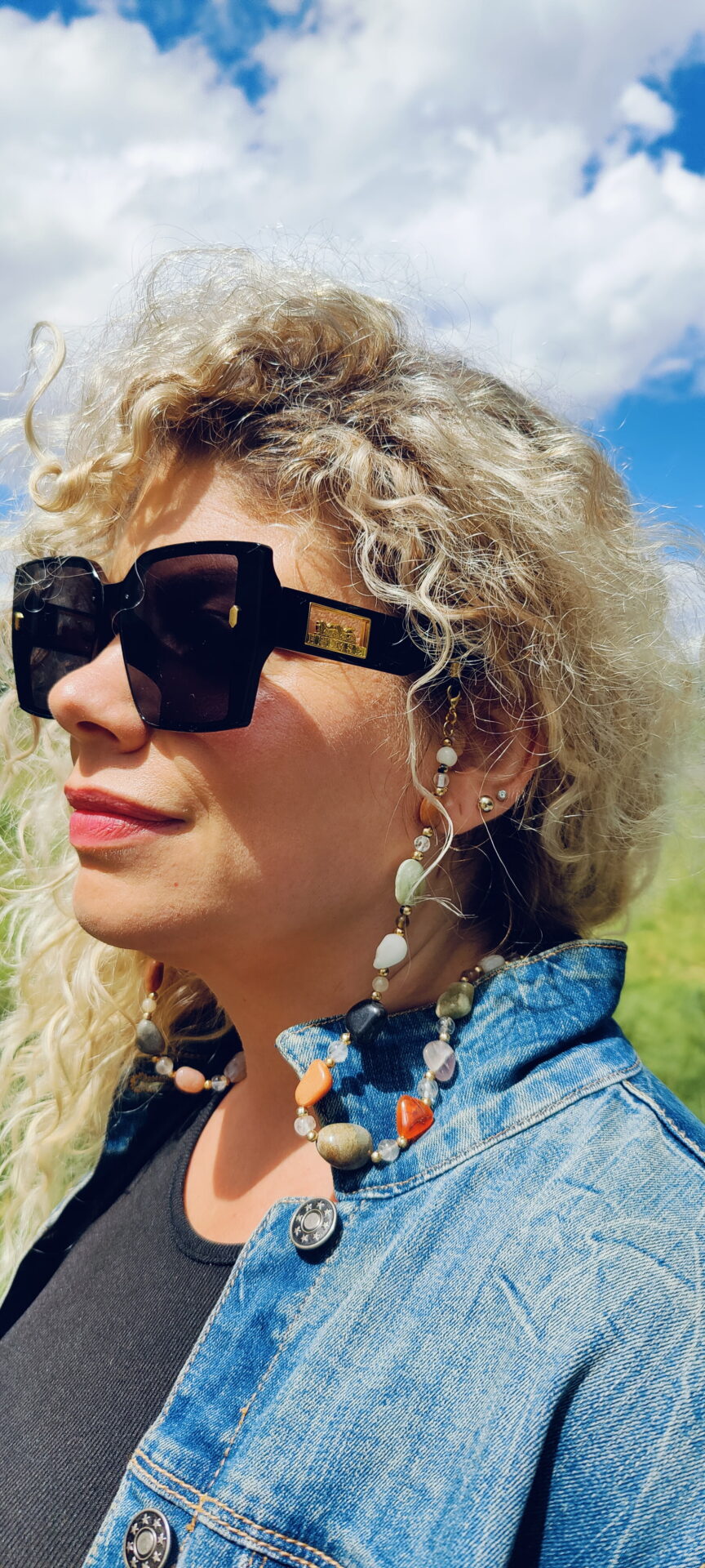 Edelstein-Brillenkette – Naturstein Mix